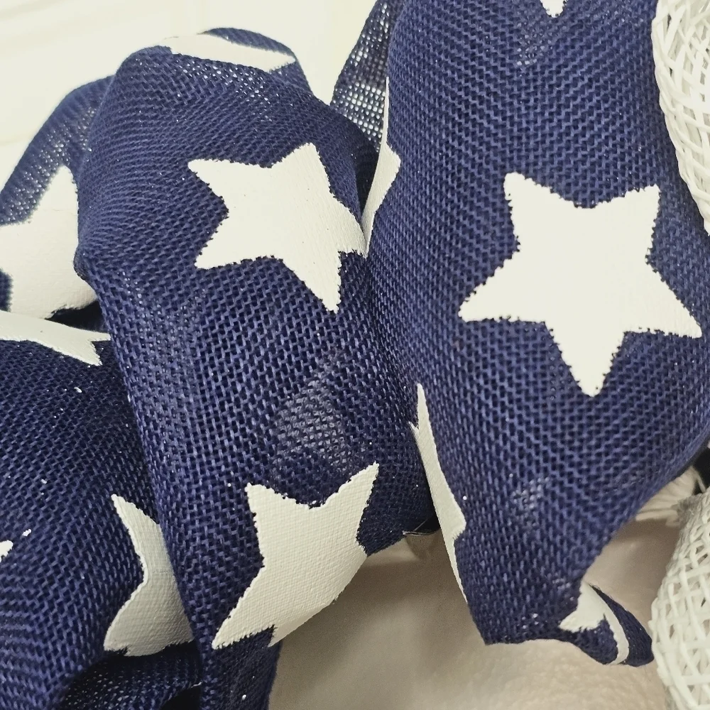 Handmade patriotic Fourth of July holiday wreath door hanger home decor